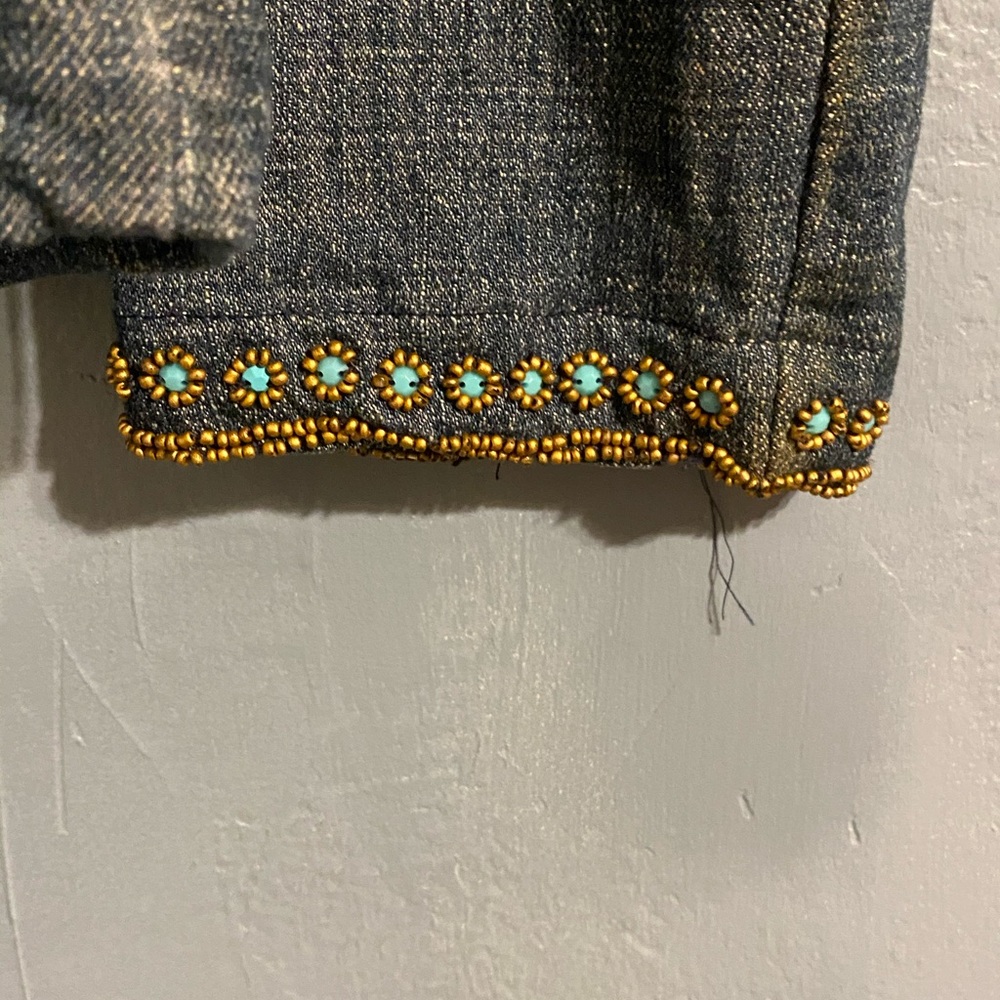 Vintage Beaded Denim Jean Jacket - Picture 5 of 5